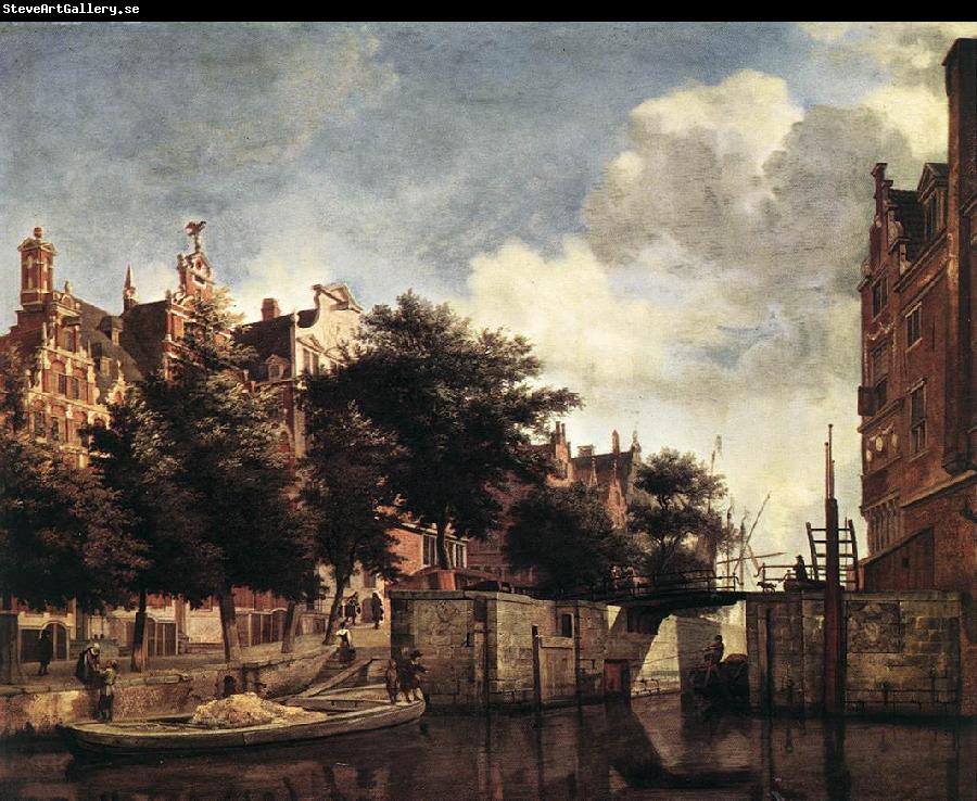 HEYDEN, Jan van der Amsterdam, Dam Square with the Town Hall and the Nieuwe Kerk s